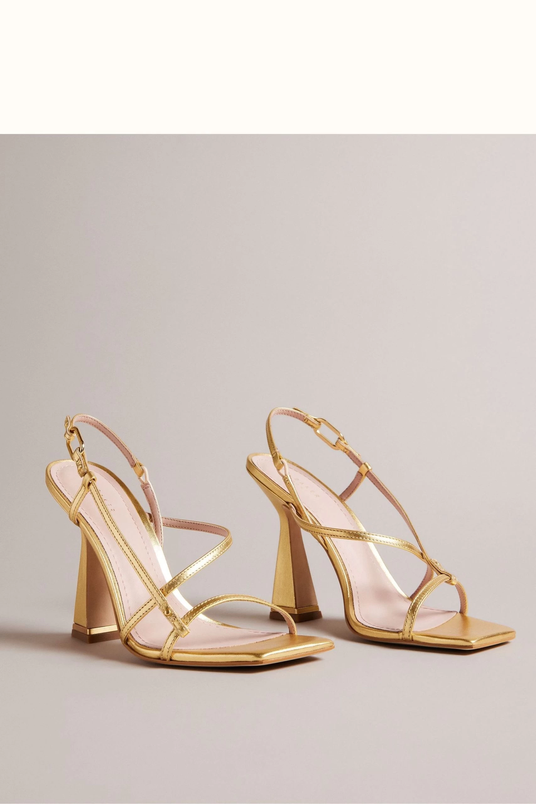 Ted Baker Gold Cayena Strappy Heeled Sandals 4 Ted Baker Gold Cayena Strappy Heeled Sandals - Image 2