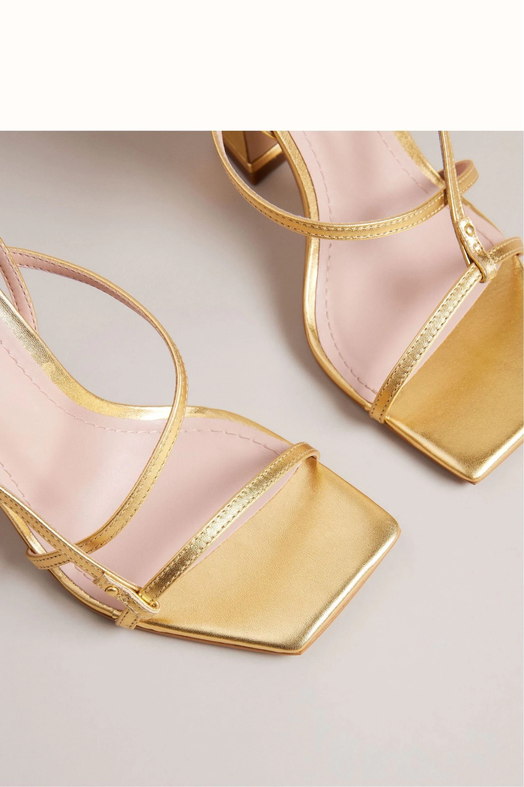 Ted Baker Gold Cayena Strappy Heeled Sandals 6 Ted Baker Gold Cayena Strappy Heeled Sandals - Image 4