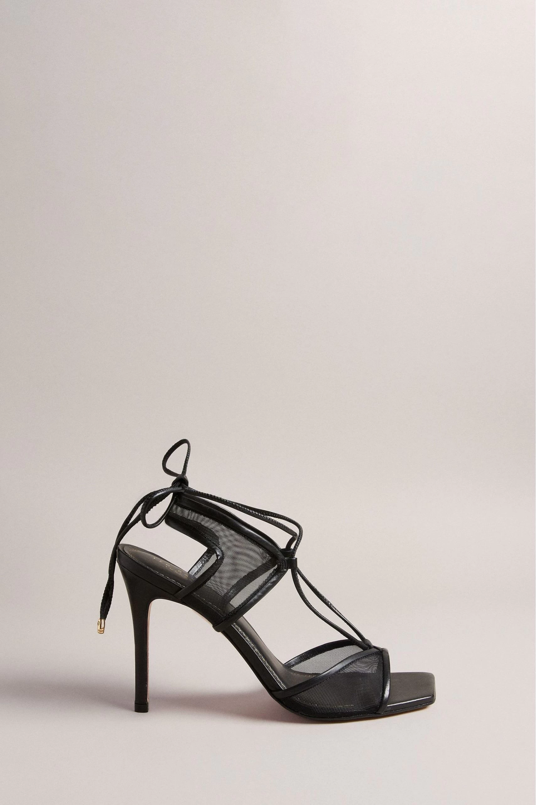 Ted Baker Junera Mesh Tie Black Strap Sandals 3 Ted Baker Junera Mesh Tie Black Strap Sandals