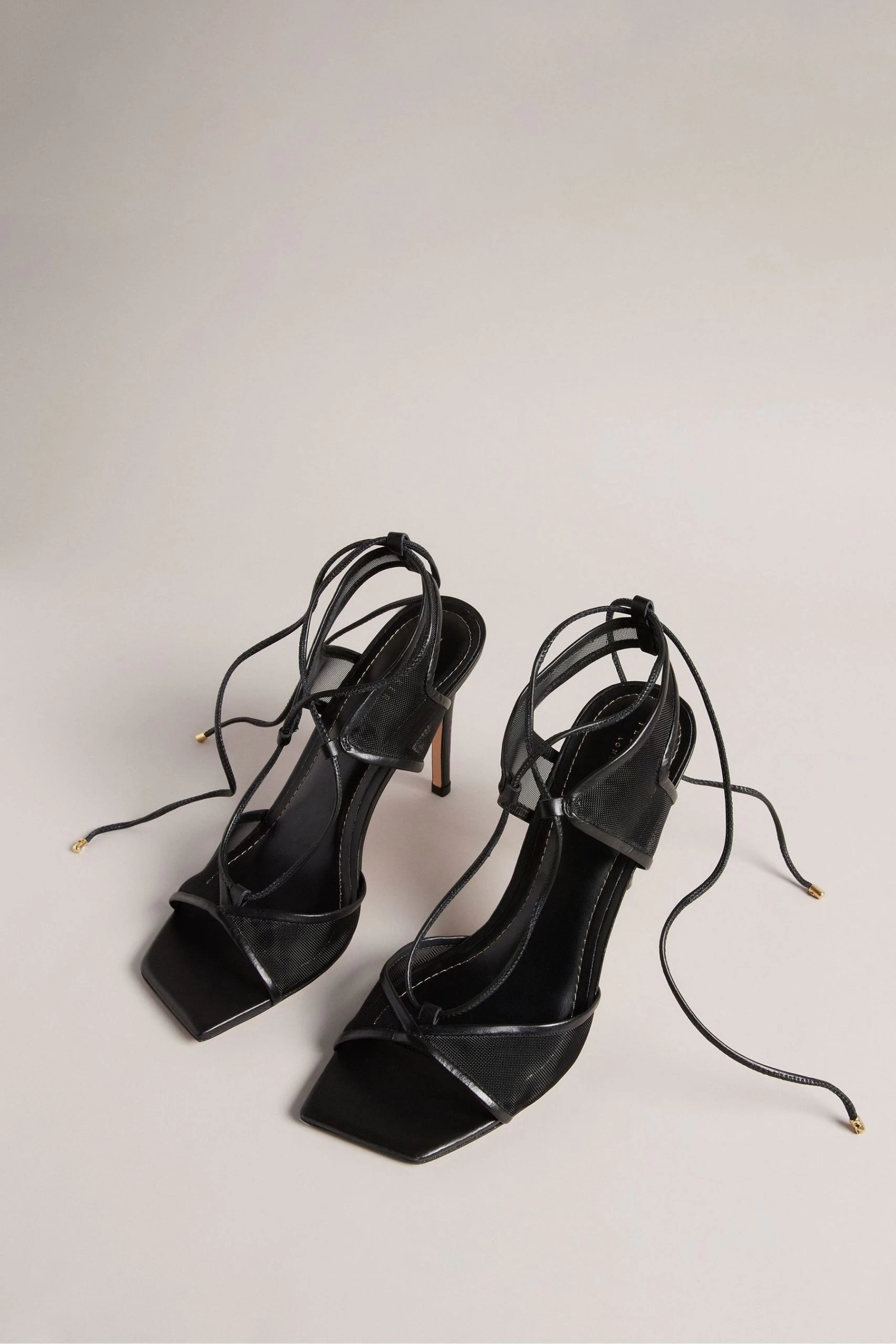 Ted Baker Junera Mesh Tie Black Strap Sandals 4 Ted Baker Junera Mesh Tie Black Strap Sandals - Image 2