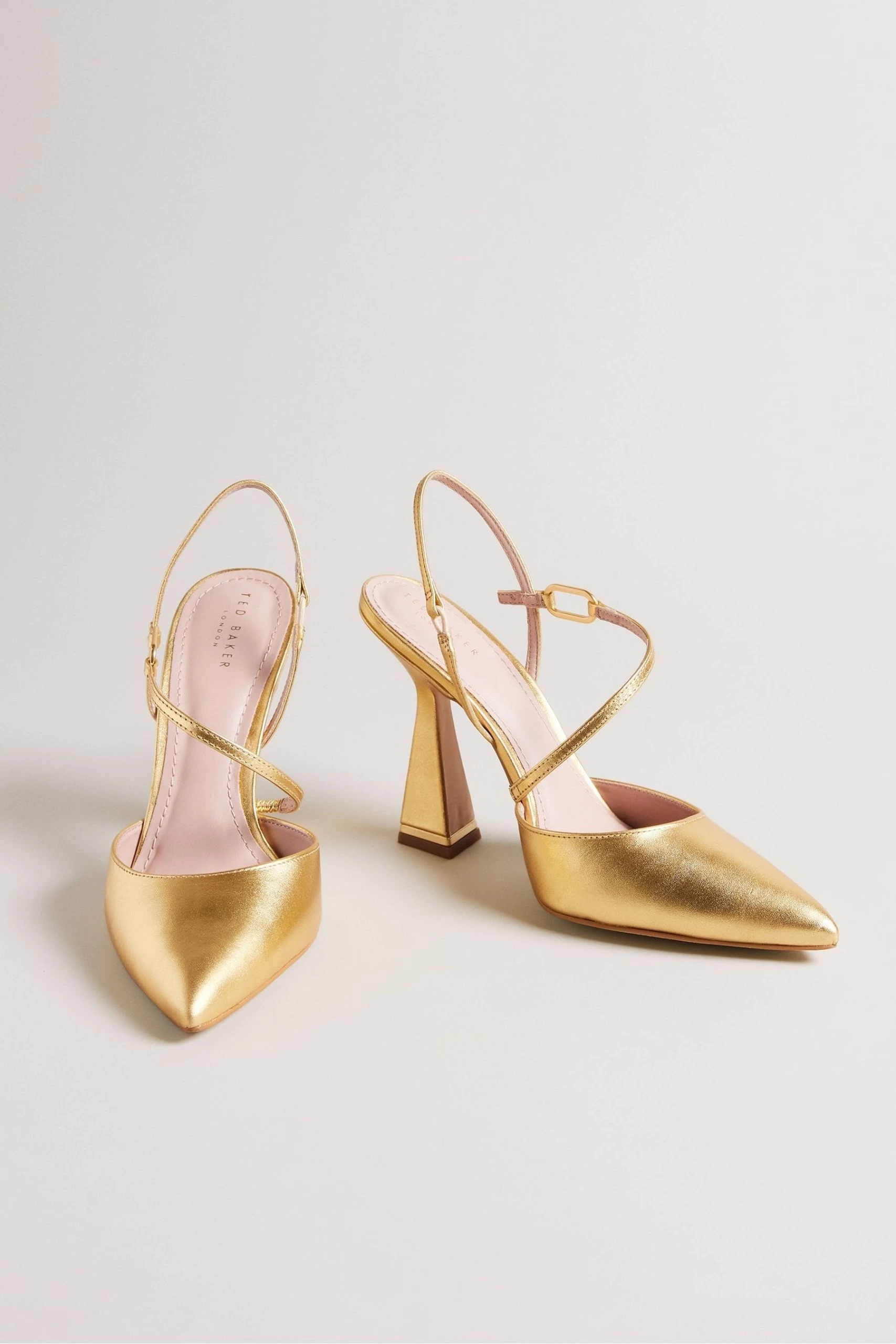 Ted Baker Gold Coriana Metal Hardware Pointed Courts 4 Ted Baker Gold Coriana Metal Hardware Pointed Courts - Image 2