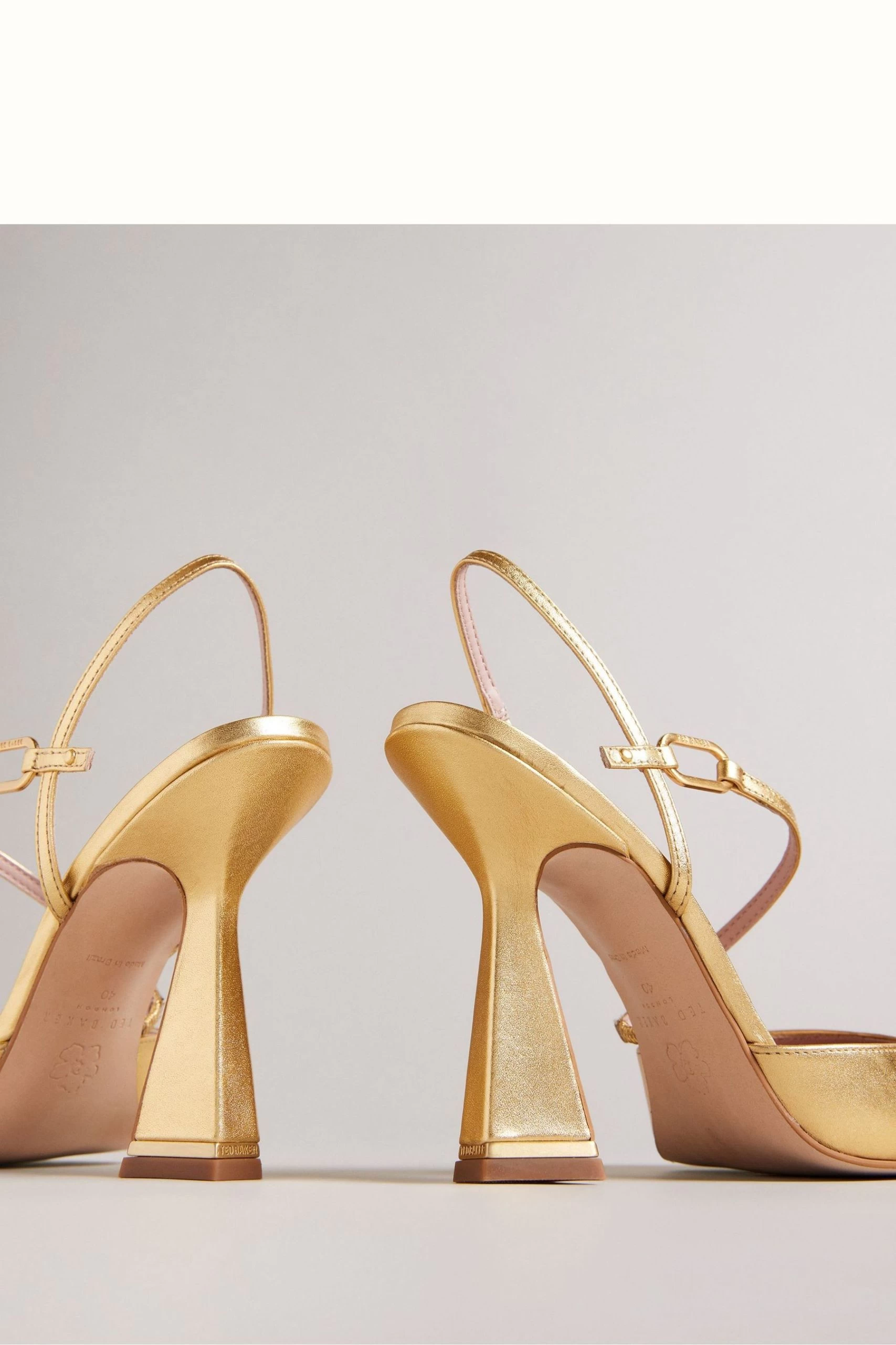 Ted Baker Gold Coriana Metal Hardware Pointed Courts 6 Ted Baker Gold Coriana Metal Hardware Pointed Courts - Image 4