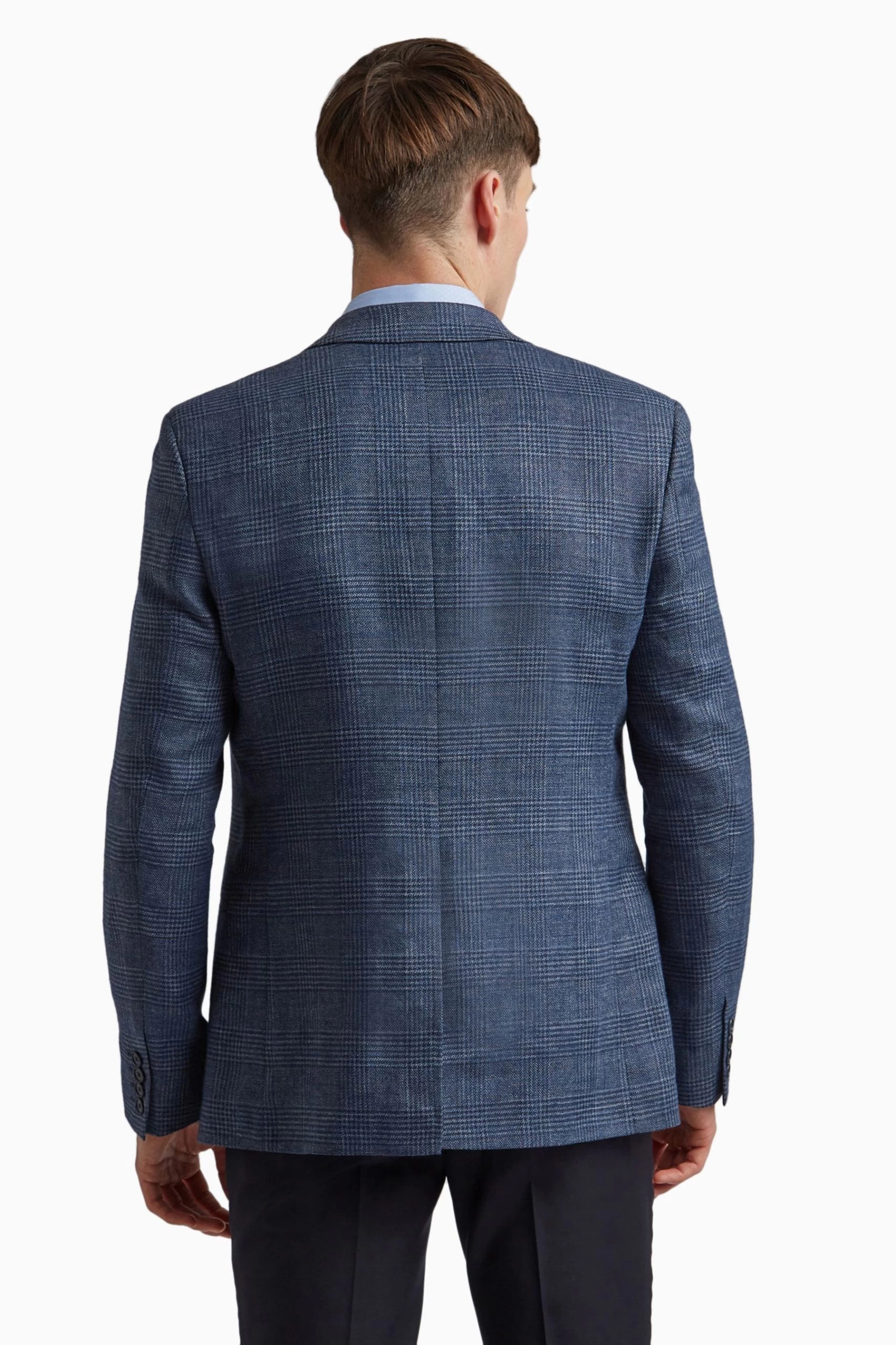 Ted Baker Tailoring Blue Airforce Check Slim Jacket 4 Ted Baker Tailoring Blue Airforce Check Slim Jacket - Image 2