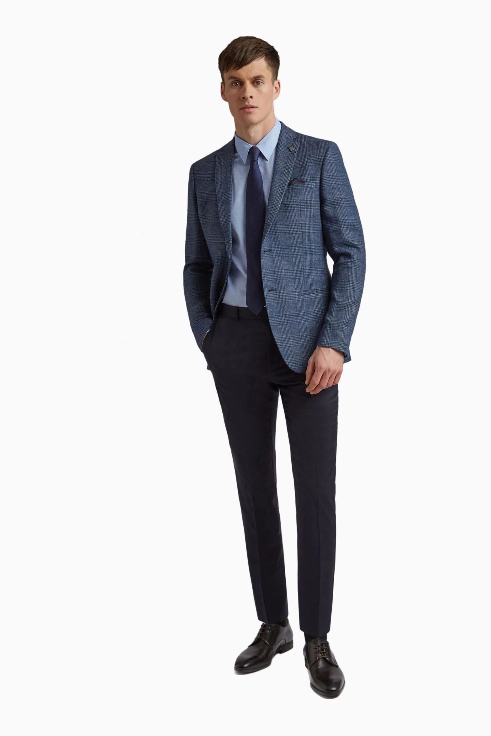 Ted Baker Tailoring Blue Airforce Check Slim Jacket 5 Ted Baker Tailoring Blue Airforce Check Slim Jacket - Image 3