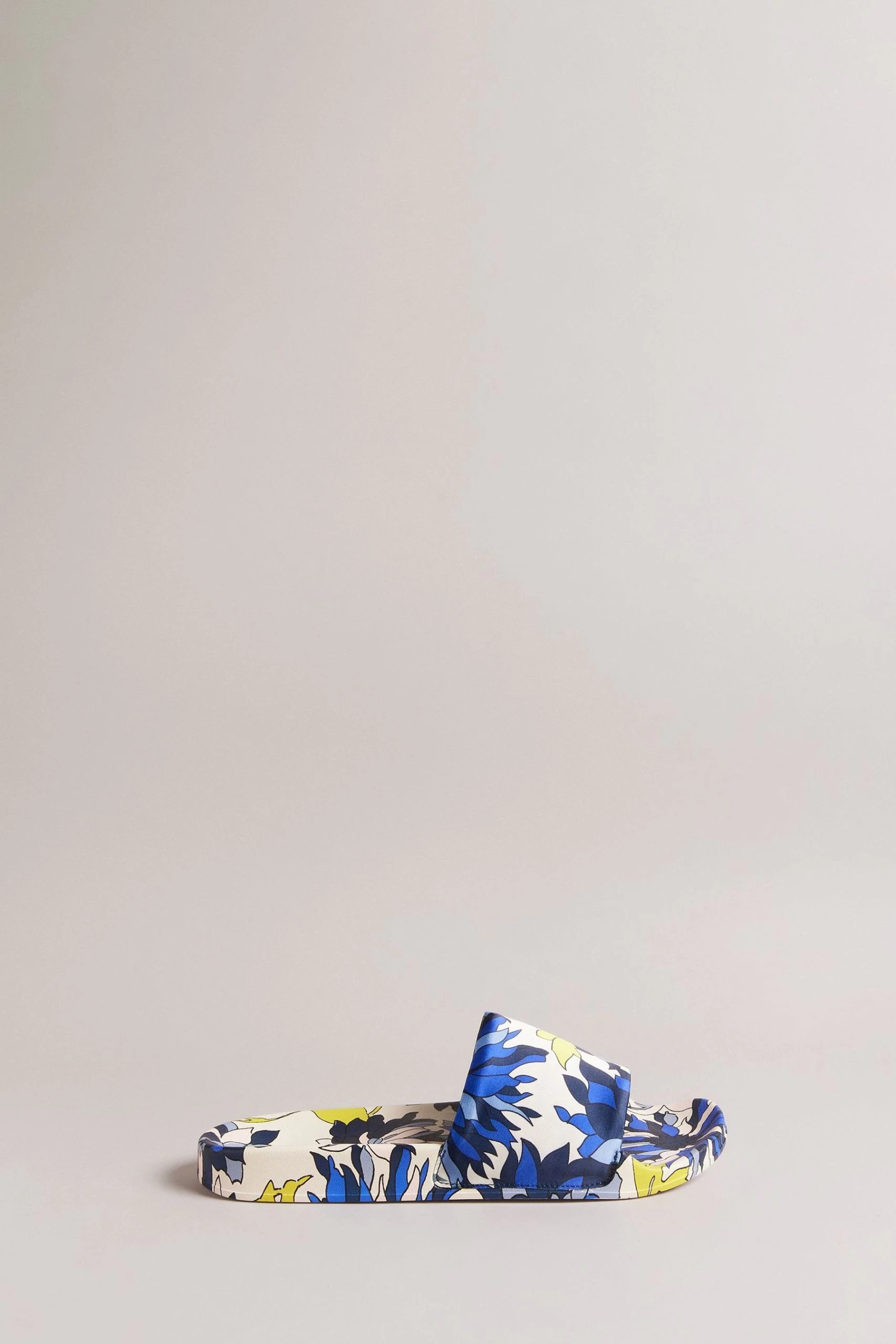 Ted Baker Anniti Blue Printed Satin Sliders 3 Ted Baker Anniti Blue Printed Satin Sliders