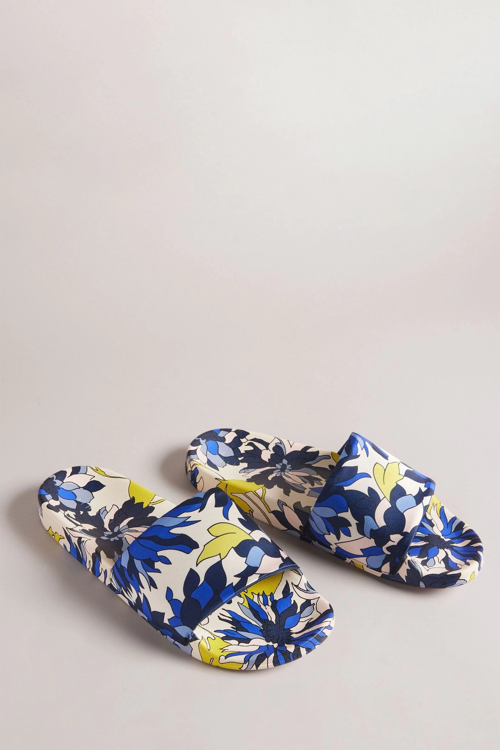Ted Baker Anniti Blue Printed Satin Sliders 4 Ted Baker Anniti Blue Printed Satin Sliders - Image 2
