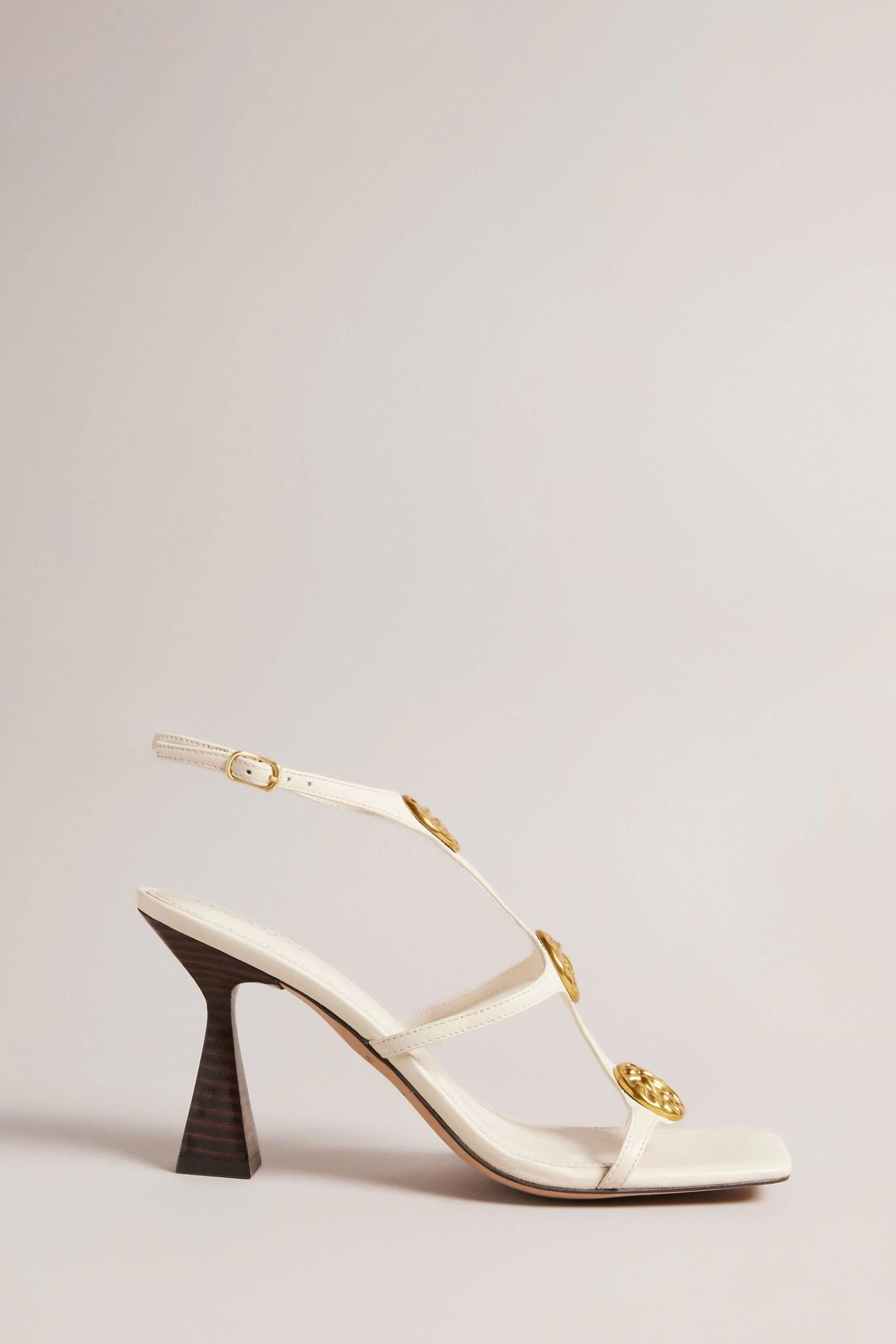 Ted Baker Natural Tayalin Gold Coin Heeled Sandals 3 Ted Baker Natural Tayalin Gold Coin Heeled Sandals