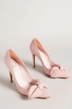 Ted Baker Hyana Dusky-Pink Moire Satin Bow 100Mm Court Shoes