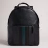 Ted Baker Black Esentle Striped Pu Backpack 1 Ted Baker Black Esentle Striped Pu Backpack -Ted Baker Shop T10153s