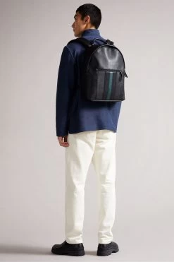 Ted Baker Black Esentle Striped Pu Backpack 11 Ted Baker Black Esentle Striped Pu Backpack -Ted Baker Shop T10153s5
