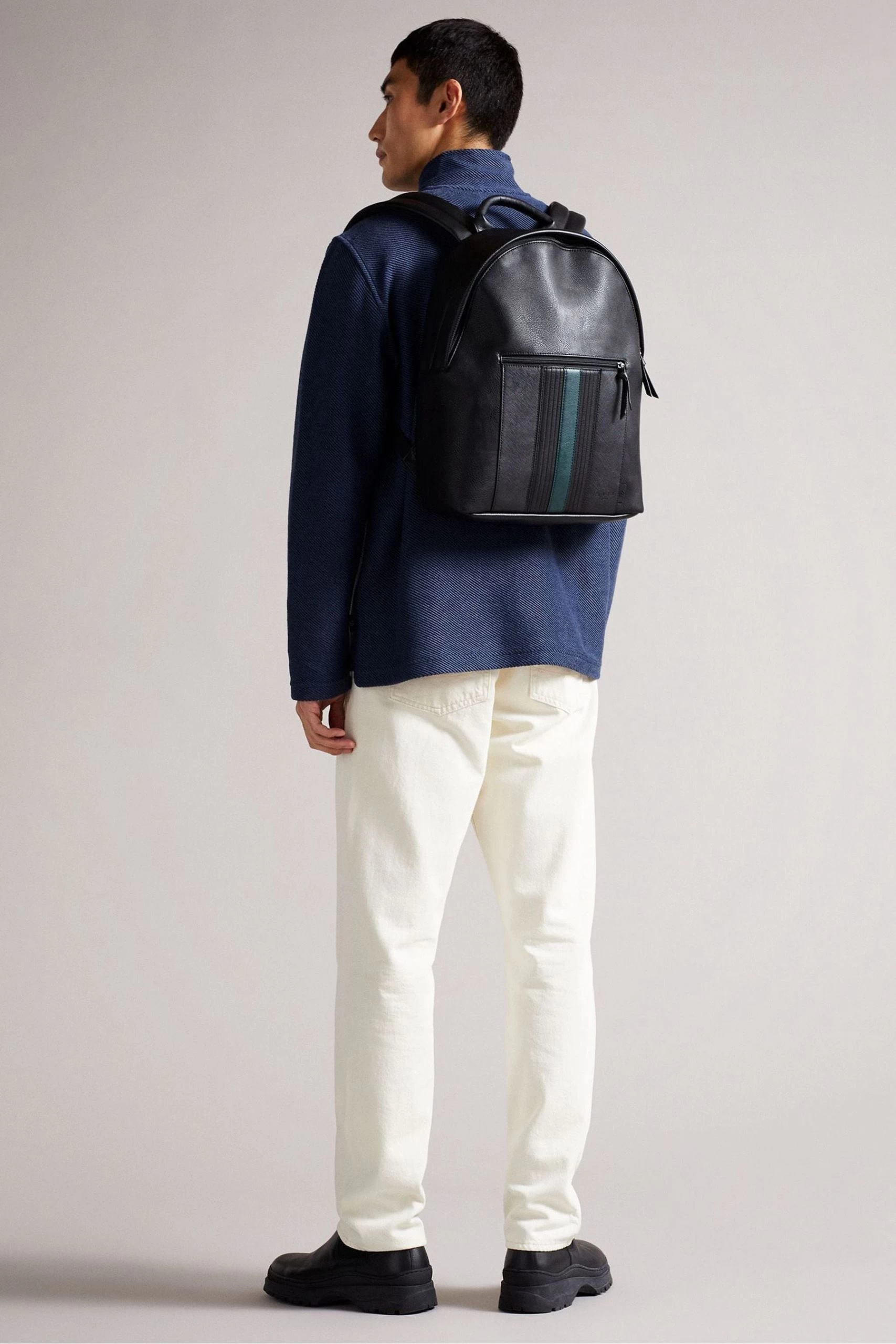 Ted Baker Black Esentle Striped Pu Backpack 7 Ted Baker Black Esentle Striped Pu Backpack - Image 5