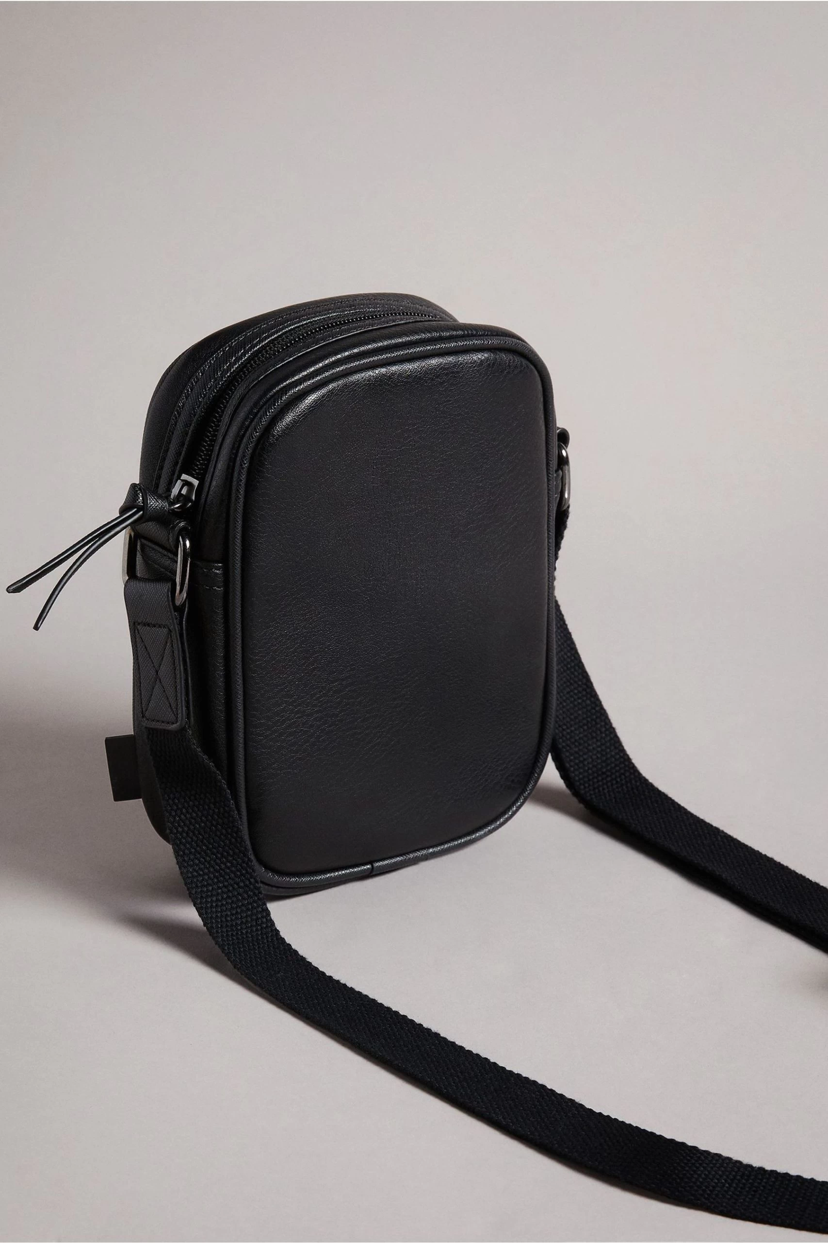 Ted Baker Black Evver Striped Pu Flight Bag 4 Ted Baker Black Evver Striped Pu Flight Bag - Image 2