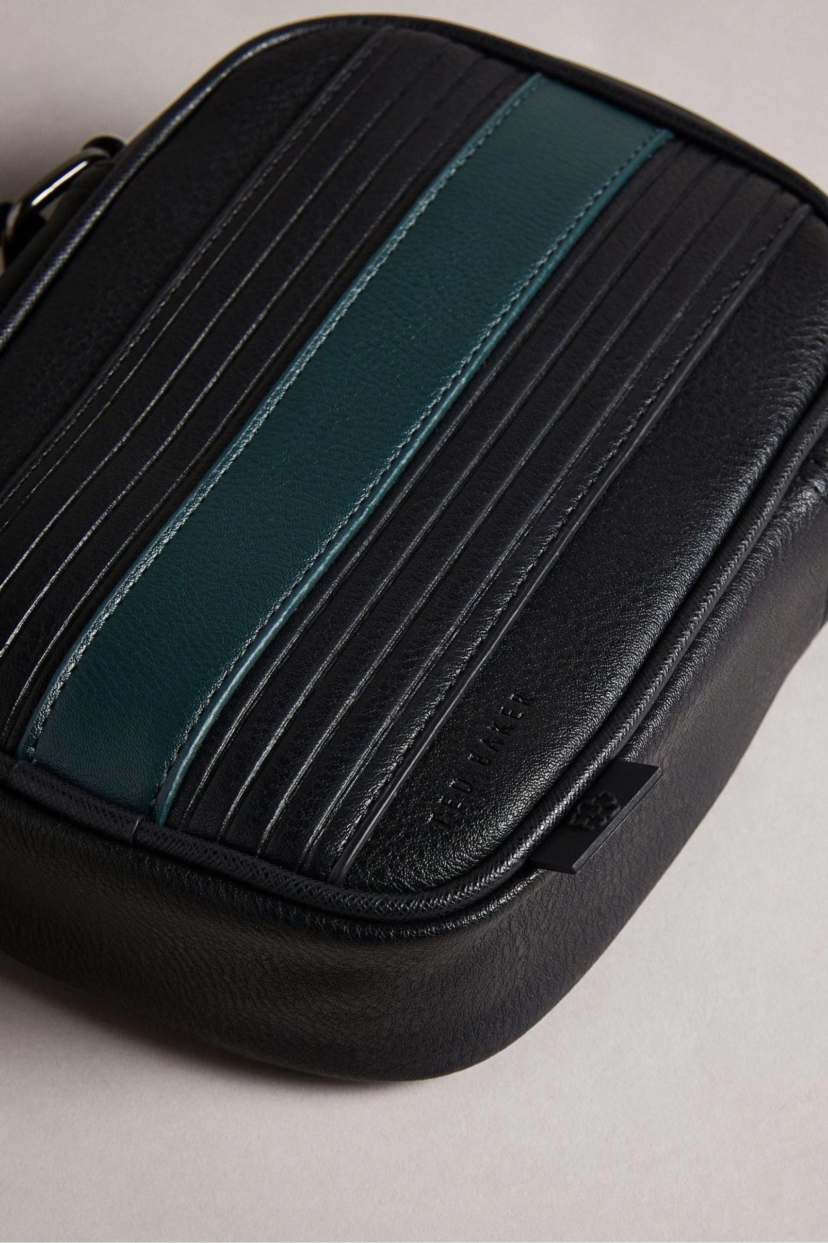 Ted Baker Black Evver Striped Pu Flight Bag 5 Ted Baker Black Evver Striped Pu Flight Bag - Image 3