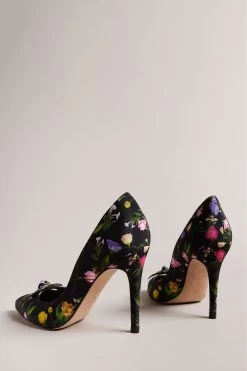 Ted Baker Telini Black Floral Printed Bow 100mm Court Heels 9 Ted Baker Telini Black Floral Printed Bow 100mm Court Heels -Ted Baker Shop T10165s3