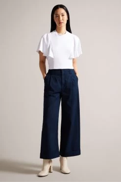 Ted Baker Blue Steviey Wide Leg Trousers -Ted Baker Shop T10172s3