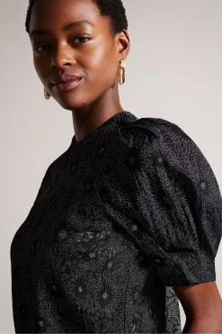 Ted Baker Ingriid Black Boxy Puffed Sleeve Top 10 Ted Baker Ingriid Black Boxy Puffed Sleeve Top -Ted Baker Shop T10174s4