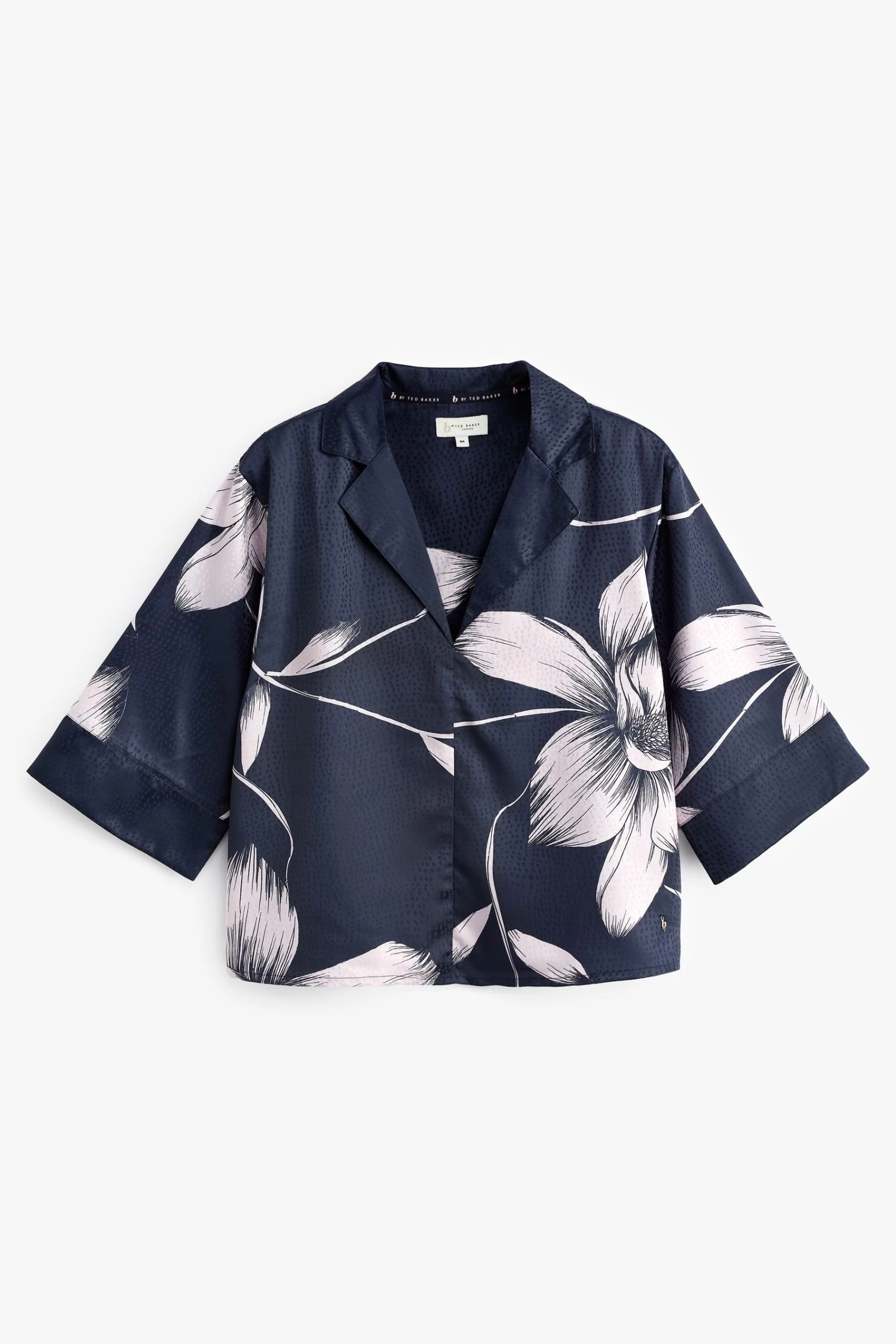 B By Ted Baker Navy Blue/Lilac Purple Jacquard Spot Satin Pyjama Set 11 B By Ted Baker Navy Blue/Lilac Purple Jacquard Spot Satin Pyjama Set - Image 9