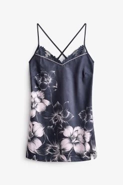 B By Ted Baker Navy Blue/Lilac Purple Jacquard Spot Satin Slip -Ted Baker Shop T12 484s8