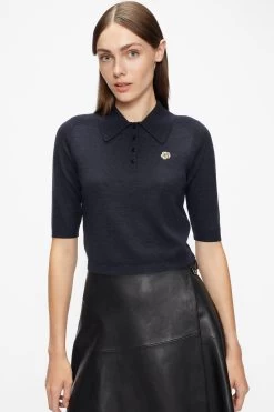 Ted Baker Blue Ameliya Merino Edit Polo Shirt