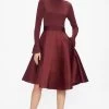 Ted Baker Purple Zadi Knitted Frill Full Skirt Dress 1 Ted Baker Purple Zadi Knitted Frill Full Skirt Dress -Ted Baker Shop T45489s