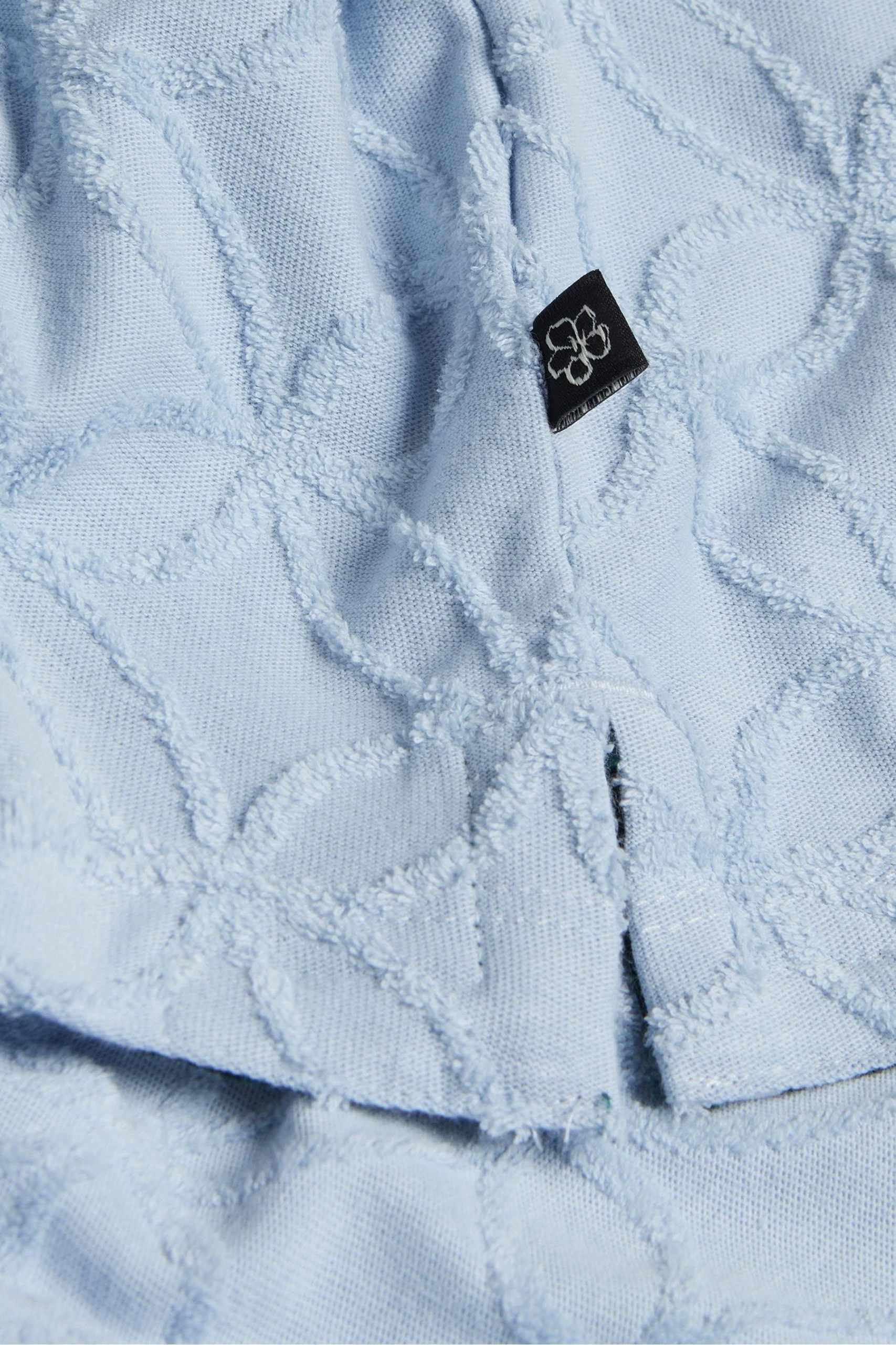 Ted Baker Blue Maroc Short Sleeved Regular Zip Jacquard Polo Shirt 7 Ted Baker Blue Maroc Short Sleeved Regular Zip Jacquard Polo Shirt - Image 5