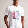 Ted Baker White Josep Short Sleeved Regular Fit Graphic T-Shirt 2 Ted Baker White Josep Short Sleeved Regular Fit Graphic T-Shirt -Ted Baker Shop T51453s