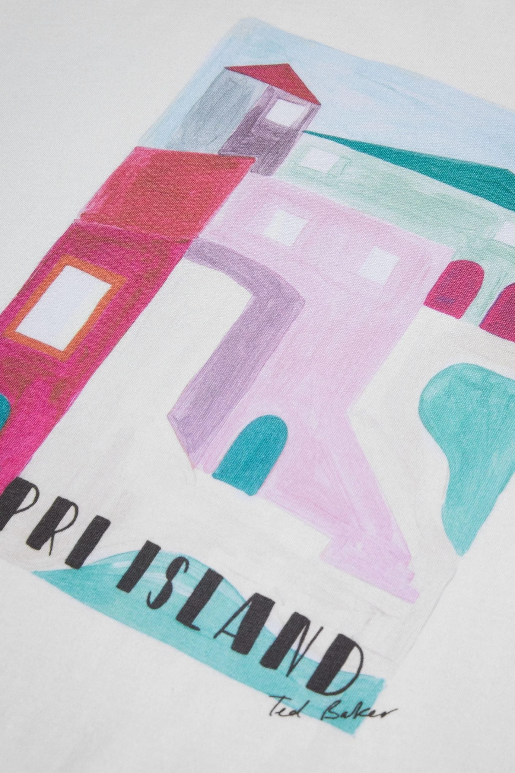 Ted Baker White Josep Short Sleeved Regular Fit Graphic T-Shirt 7 Ted Baker White Josep Short Sleeved Regular Fit Graphic T-Shirt - Image 5