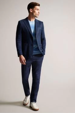 Ted Baker Blue Keanuj Slim Fit Jersey Blazer 9 Ted Baker Blue Keanuj Slim Fit Jersey Blazer -Ted Baker Shop T51454s3