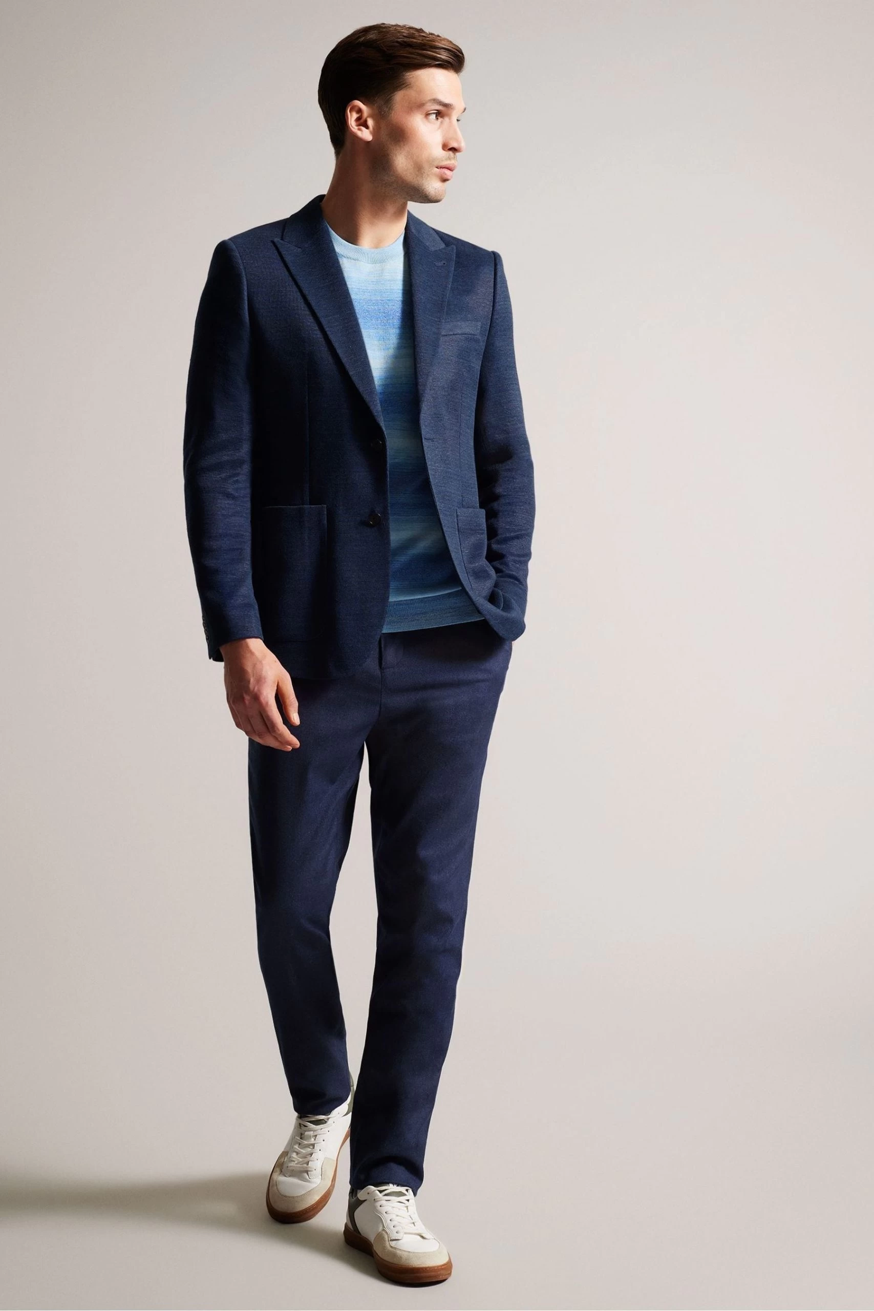 Ted Baker Blue Keanuj Slim Fit Jersey Blazer 5 Ted Baker Blue Keanuj Slim Fit Jersey Blazer - Image 3