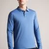 Ted Baker Blue Toler Long Sleeved Slim Soft Touch Polo Shirt 2 Ted Baker Blue Toler Long Sleeved Slim Soft Touch Polo Shirt -Ted Baker Shop T51460s