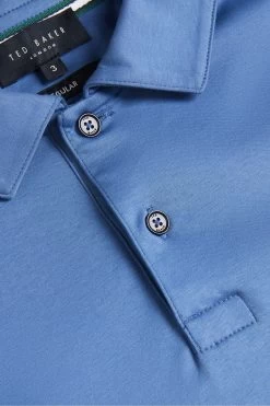 Ted Baker Blue Toler Long Sleeved Slim Soft Touch Polo Shirt -Ted Baker Shop T51460s5