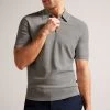 Ted Baker Grey Stree Short Sleeved Textured Polo Shirt 2 Ted Baker Grey Stree Short Sleeved Textured Polo Shirt -Ted Baker Shop T51464s