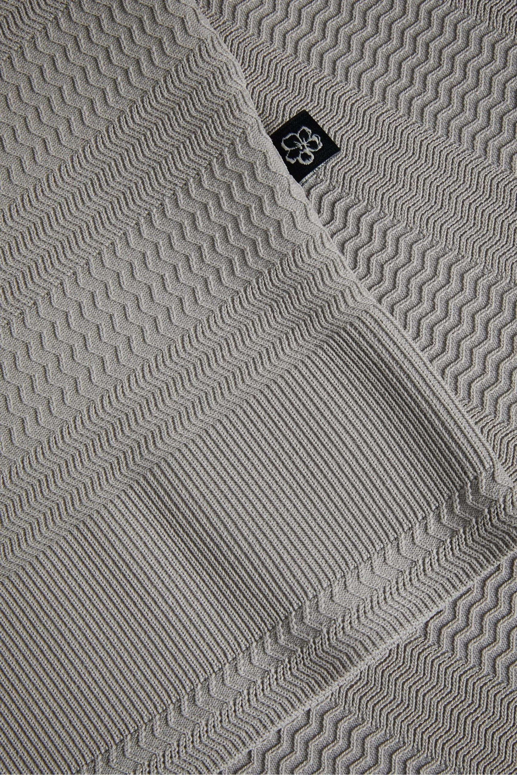 Ted Baker Grey Stree Short Sleeved Textured Polo Shirt 5 Ted Baker Grey Stree Short Sleeved Textured Polo Shirt - Image 3