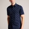 Ted Baker Blue Kymsho Short Sleeve Ditsy Floral Shirt 2 Ted Baker Blue Kymsho Short Sleeve Ditsy Floral Shirt -Ted Baker Shop T51469s