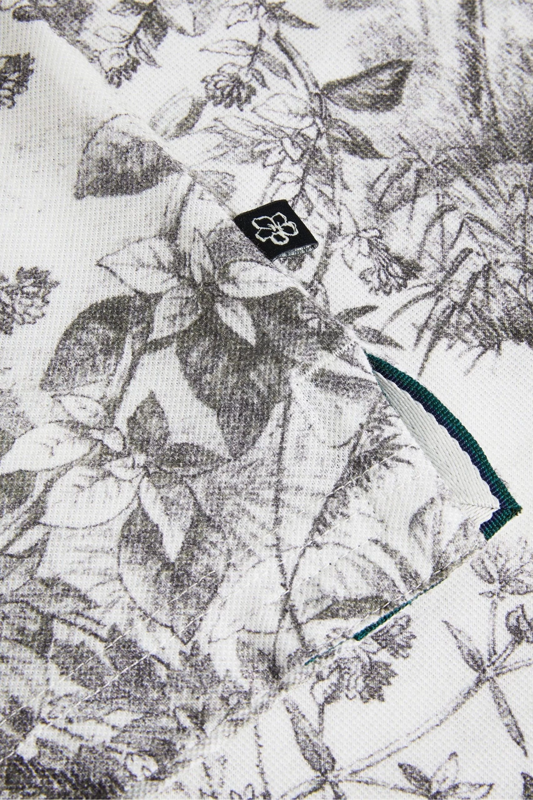 Ted Baker Quinten White Short Sleeved Regular Fit Printed Polo Shirt 7 Ted Baker Quinten White Short Sleeved Regular Fit Printed Polo Shirt - Image 5