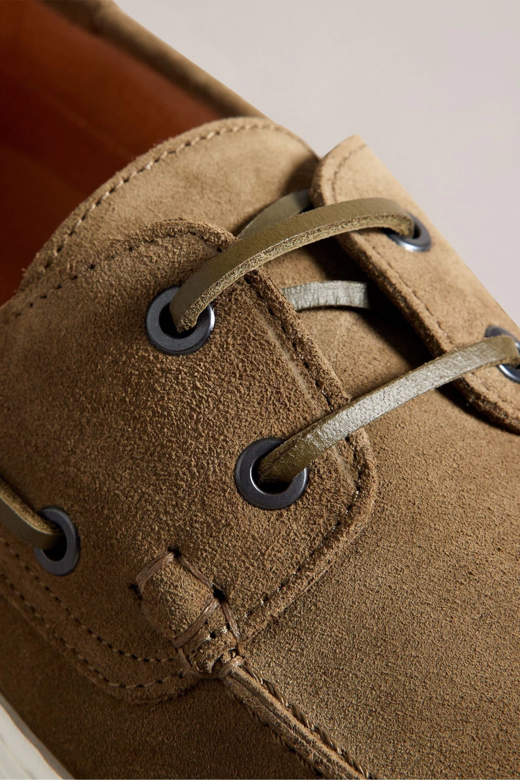 Ted Baker Green Euens Suede And Leather Boatshoe 6 Ted Baker Green Euens Suede And Leather Boatshoe - Image 4