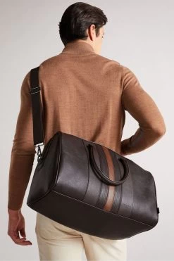 Ted Baker Brown Evyday Brn-Choc Striped Pu Holdall Bag 9 Ted Baker Brown Evyday Brn-Choc Striped Pu Holdall Bag -Ted Baker Shop T55822s4