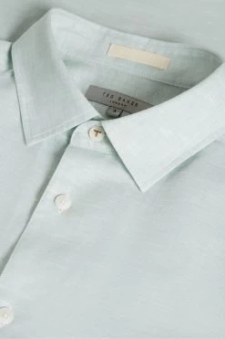Ted Baker Addle Light Blue Short Sleeve Linen Shirt -Ted Baker Shop T57495s8