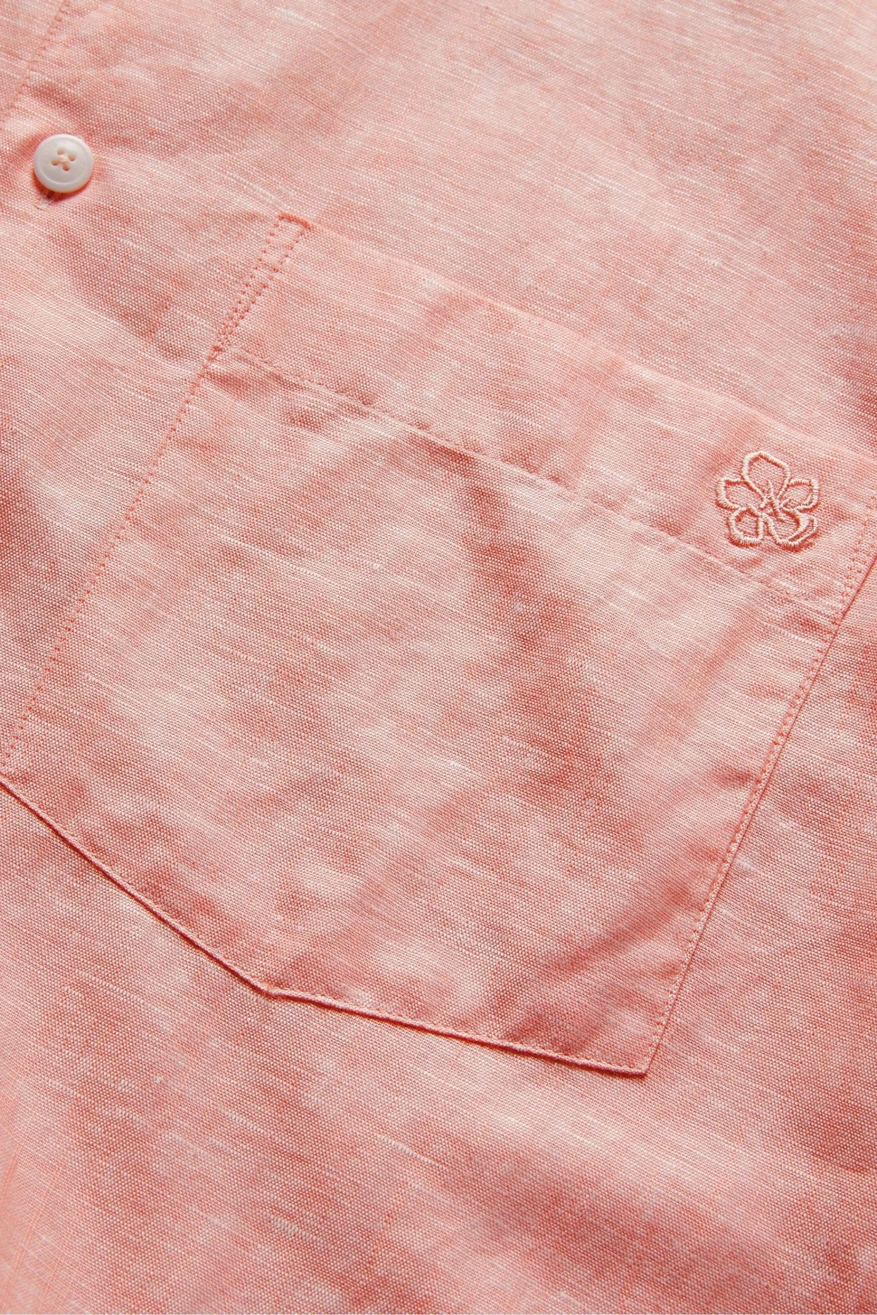 Ted Baker Remark Coral Pink Long Sleeve Linen Shirt 6 Ted Baker Remark Coral Pink Long Sleeve Linen Shirt - Image 4