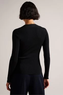 Ted Baker Helen Sweetheart Neckline Black Knitted Top 8 Ted Baker Helen Sweetheart Neckline Black Knitted Top -Ted Baker Shop T57998s2