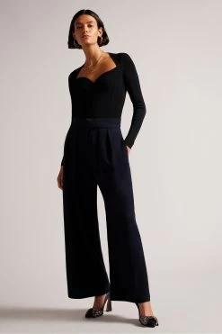 Ted Baker Helen Sweetheart Neckline Black Knitted Top 9 Ted Baker Helen Sweetheart Neckline Black Knitted Top -Ted Baker Shop T57998s3