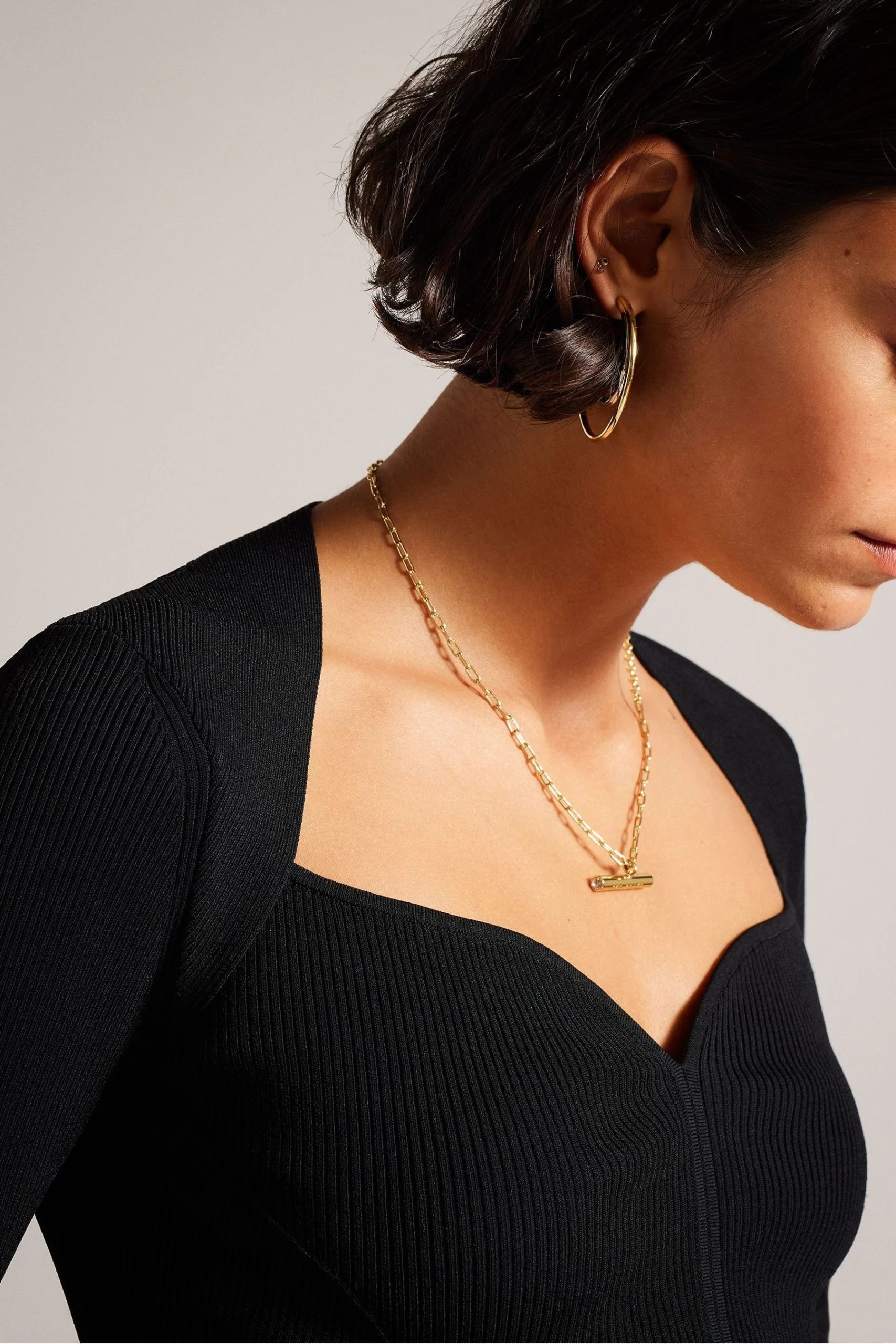 Ted Baker Helen Sweetheart Neckline Black Knitted Top 6 Ted Baker Helen Sweetheart Neckline Black Knitted Top - Image 4