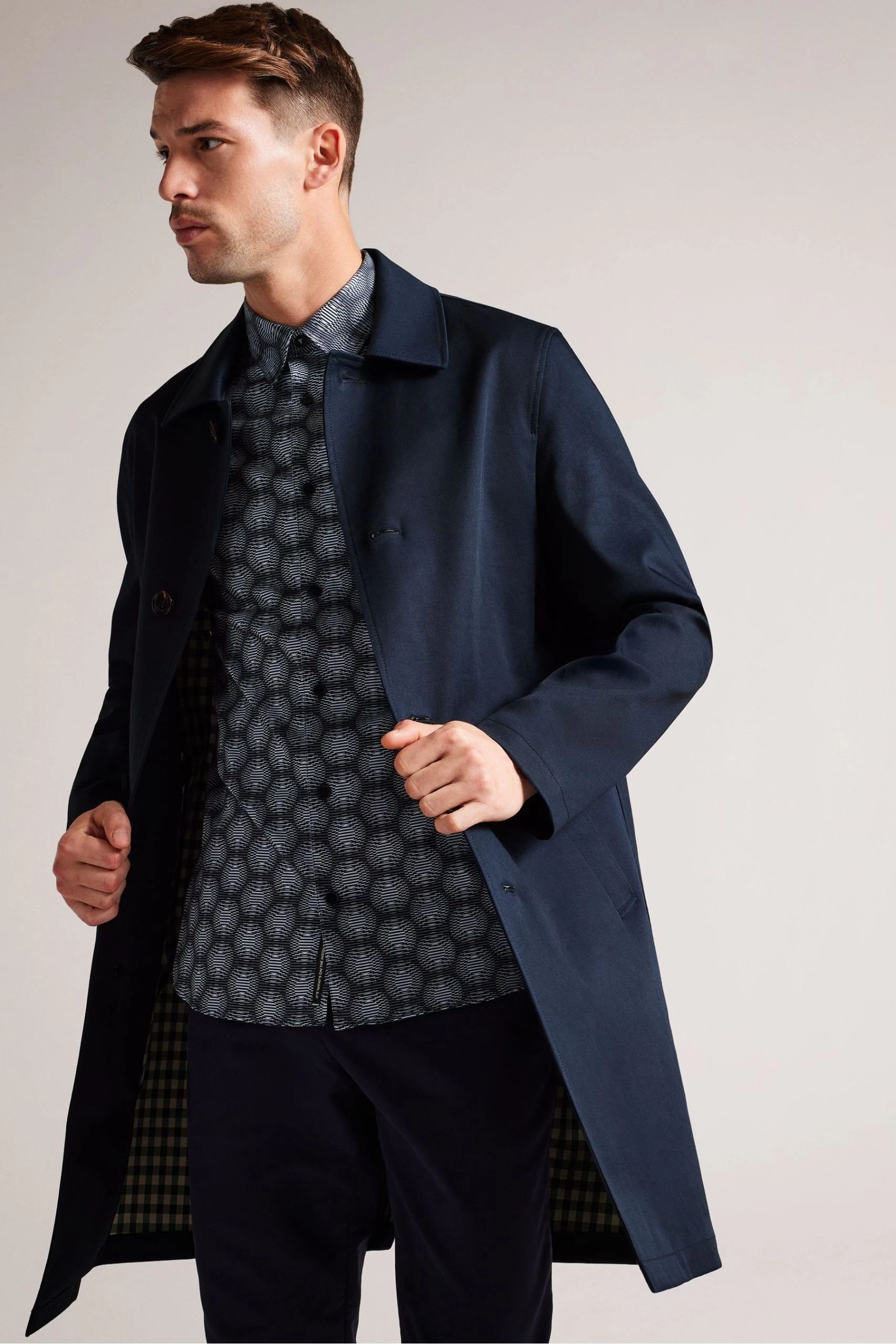 Ted Baker Blue Capel House Check Mac 5 Ted Baker Blue Capel House Check Mac - Image 3