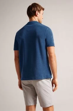 Ted Baker Blue Sndbank Short Sleeved Regular Fit Towelling Polo Shirt -Ted Baker Shop T60258s2