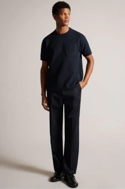 Ted Baker Blue Bossa Short Sleeved Relaxed T-Shirt With Pocket