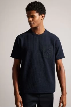 Ted Baker Blue Bossa Short Sleeved Relaxed T-Shirt With Pocket -Ted Baker Shop T60262s3