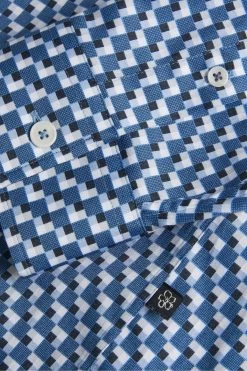 Ted Baker Blue Barder Long Sleeve Stretch Geo Shirt -Ted Baker Shop T60265s5