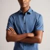 Ted Baker Blue Marrsho Short Sleeve Smart Jersey Shirt -Ted Baker Shop T60267s