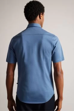 Ted Baker Blue Marrsho Short Sleeve Smart Jersey Shirt 8 Ted Baker Blue Marrsho Short Sleeve Smart Jersey Shirt -Ted Baker Shop T60267s2