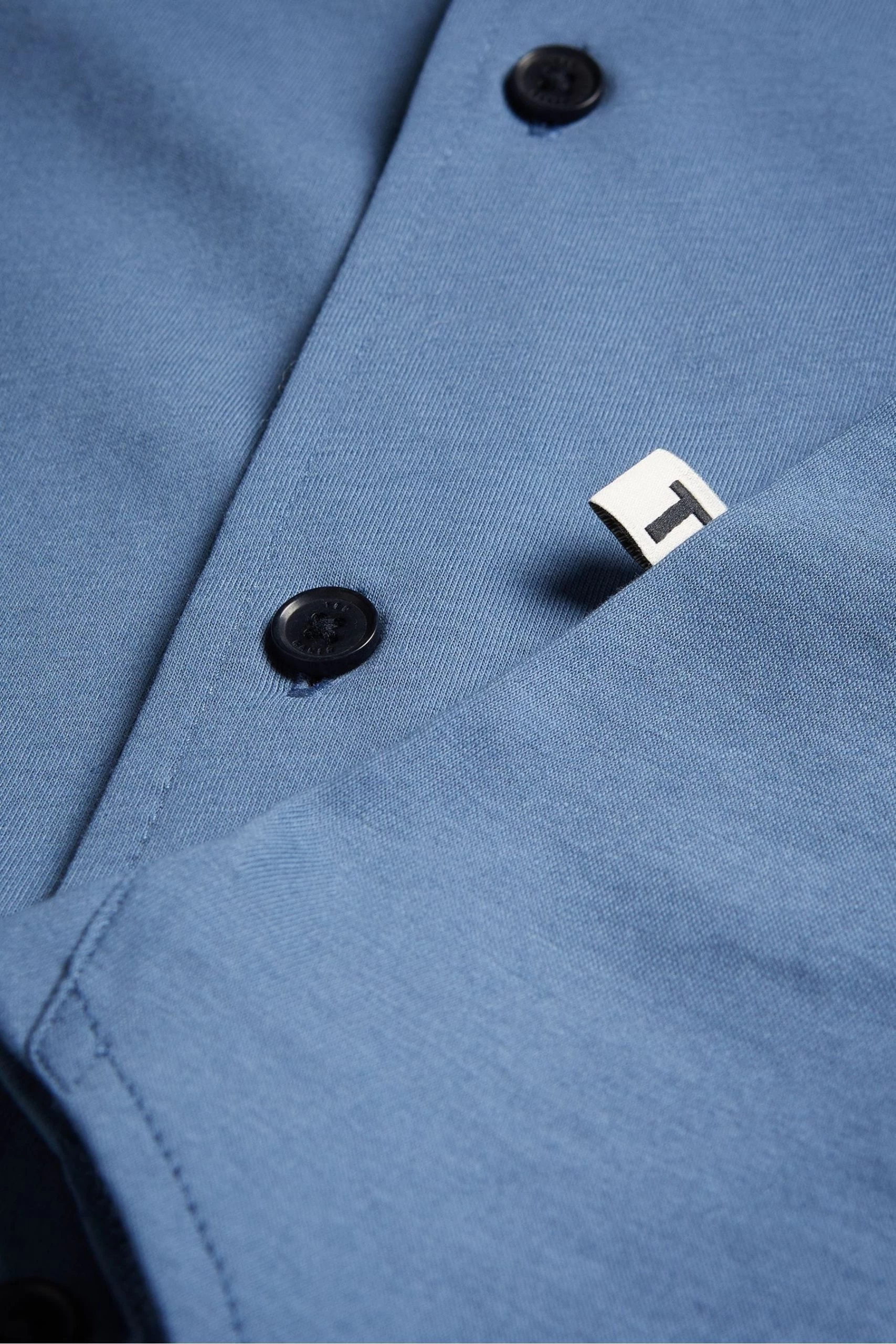 Ted Baker Blue Marrsho Short Sleeve Smart Jersey Shirt 7 Ted Baker Blue Marrsho Short Sleeve Smart Jersey Shirt - Image 5